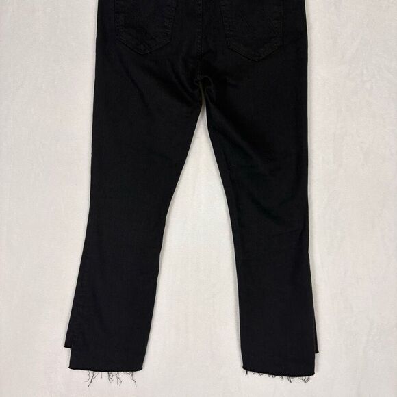 Mother High Waisted Black Insider Crop Step Fray Jeans Size 29 - Picture 11 of 14